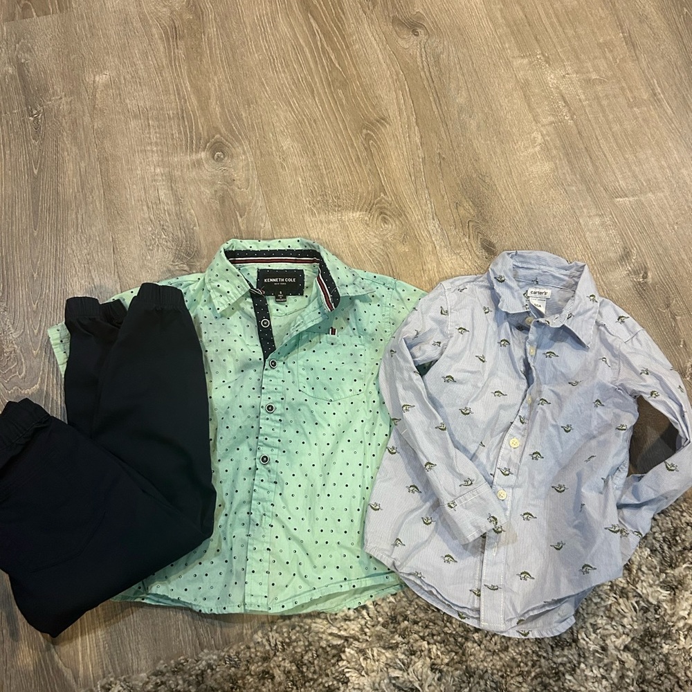 Size 5 3 piece bundle boy dress up (Kenneth Cole, cat and jack, carters) - Picture 1 of 16
